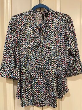 new directions Multicolor Printed Button-Front Blouse